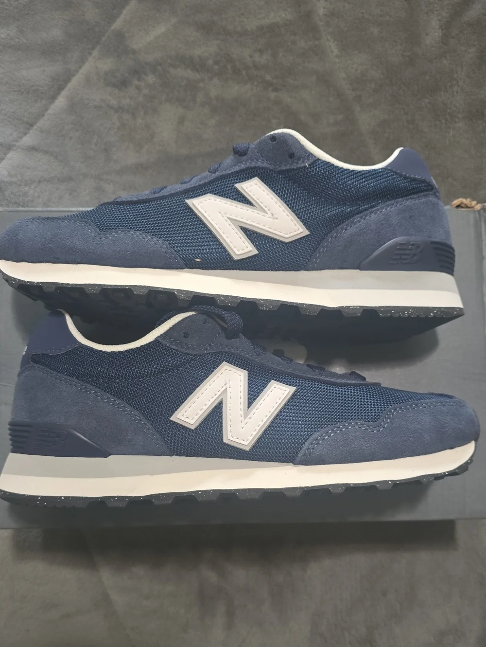 New Balance Blue and White Retro Runner Sneakers